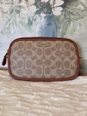 Coach Signature Canvas Brown Crossbody - NO STRAP